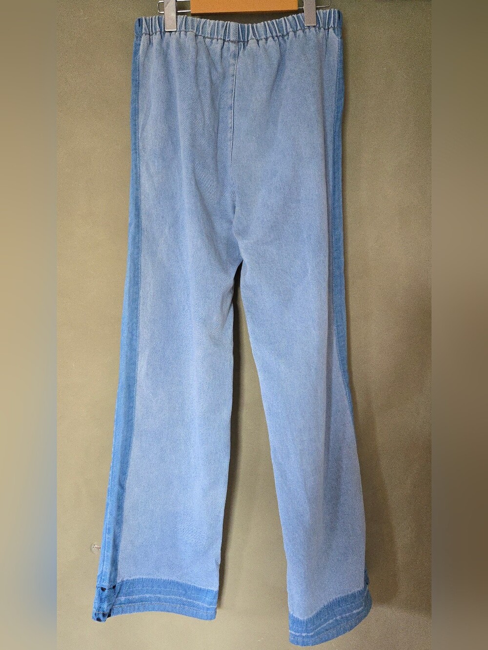 NWOT!! Kuwalla | Sample Sale Light Wash Wide Leg Drawstring Denim Pants, Size 30 - Picture 3 of 11